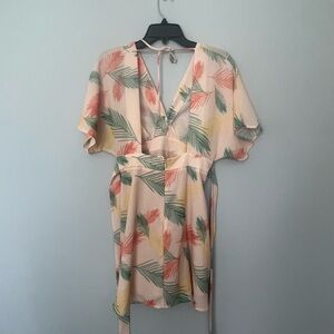 Tropical Leaf Print Dress